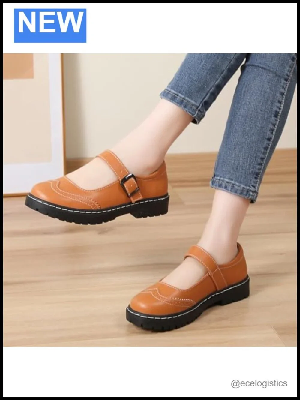 Women Mary Jane Flats Non-Slip Casual School Dress Shoes Oxford Comfort Work